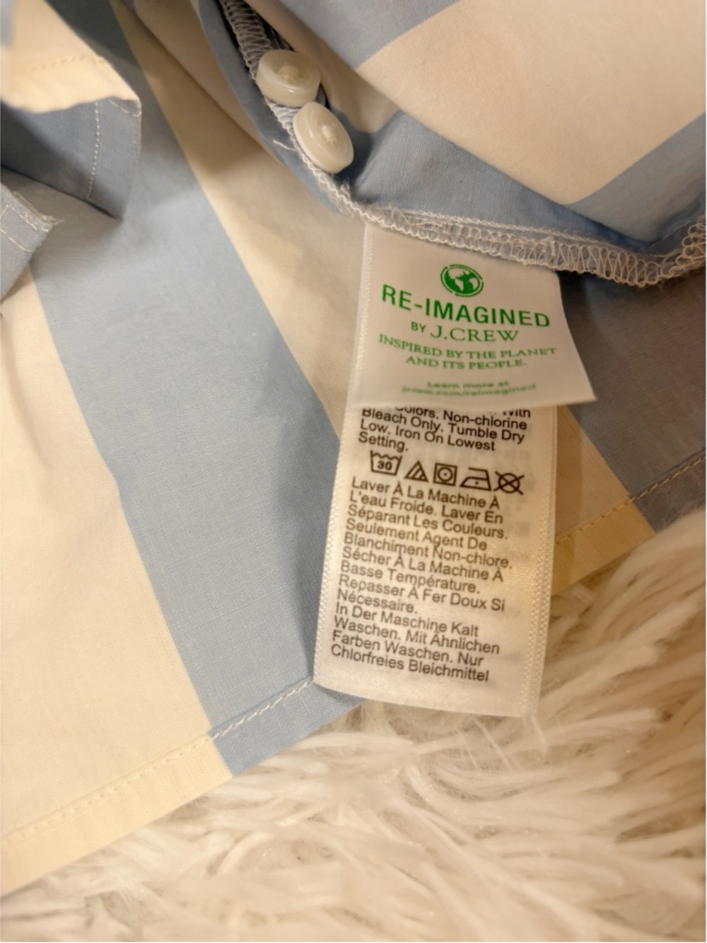 J. Crew Collection long sleeve Relaxed-fit cropped shirt in Barlow stripe - Picture 8 of 14